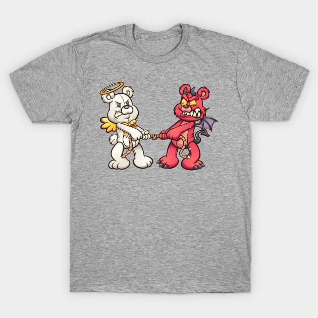 Angel and Devil Teddy Bears T-Shirt by memoangeles